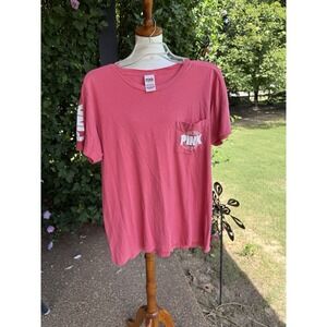 Victoria's Secret Love Pink T-Shirt Pocket Tee Short Sleeve Top Sz S